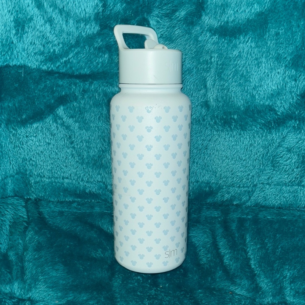 White and Blue Mickey Mouse Water Bottle